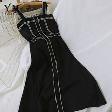 Load image into Gallery viewer, YuooMuoo Elegant Buttons Bodycon Dress Good Summer Women Tank Dress 2019 Slim Long Knitted Dress Black Yellow Ladies Dresses