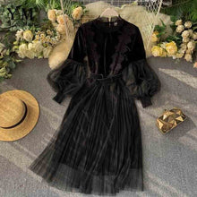 Load image into Gallery viewer, YuooMuoo Romantic Women Lace Pink Party Dress 2019 Autumn Winter Elegant Long Lantern Sleeve Gothic Dress Vintage A Line Midi Dress Sashes