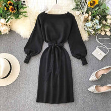 Load image into Gallery viewer, YuooMuoo Good Quality Comfy Elegant Knitted Sweater Women Dress 2019 Ladies Bandage Party Dress Autumn Green Midi Dress Vestidos
