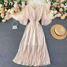Load image into Gallery viewer, YuooMuoo Romantic Women Chiffon Pink Long Dress 2020 Summer Elegant Floral Print Bohemian Holiday Maxi Dress Beach Pleated Dress