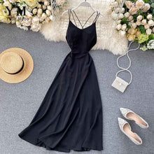 Load image into Gallery viewer, YuooMuoo Women Sleeveless Summer Dress Backless High Waist Vacation Beach Dress Streetwear Tunic Ladies V-neck Long Party Dress