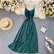 Load image into Gallery viewer, YuooMuoo Women Sleeveless Summer Dress Backless High Waist Vacation Beach Dress Streetwear Tunic Ladies V-neck Long Party Dress