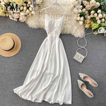 Load image into Gallery viewer, YuooMuoo Women Sleeveless Summer Dress Backless High Waist Vacation Beach Dress Streetwear Tunic Ladies V-neck Long Party Dress