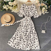 Load image into Gallery viewer, YuooMuoo Romantic Heart Print Summer Dress Women 2020 V Neck Elegant High Waist Long Bandage Dress Ladies Fashion Party Dresses