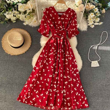 Load image into Gallery viewer, YuooMuoo Romantic Heart Print Summer Dress Women 2020 V Neck Elegant High Waist Long Bandage Dress Ladies Fashion Party Dresses