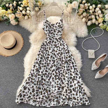 Load image into Gallery viewer, YuooMuoo Women Summer Spaghetti Strap Long Dress Female Ruffled Slim Waist Maxi Dress Flower Print Irregular Holiday Dresses