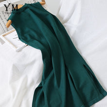 Load image into Gallery viewer, YuooMuoo 2019 Sleeveless Knitted Tank Dress Autumn Vintage Sweater Dress Women Elegant Split Midi Dress Retro Ladies Dresses