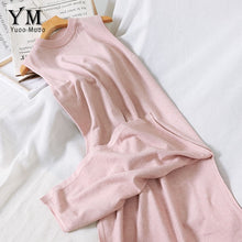 Load image into Gallery viewer, YuooMuoo 2019 Sleeveless Knitted Tank Dress Autumn Vintage Sweater Dress Women Elegant Split Midi Dress Retro Ladies Dresses