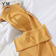 Load image into Gallery viewer, YuooMuoo 2019 Sleeveless Knitted Tank Dress Autumn Vintage Sweater Dress Women Elegant Split Midi Dress Retro Ladies Dresses