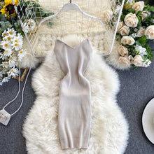 Load image into Gallery viewer, YuooMuoo 2020 Women Summer Knit Dress Halter Backless Sexy Mini Bodycon Dress Sundress Elastic Knitwear Dress Europe Fashion