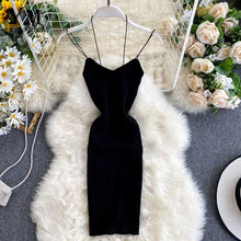 Load image into Gallery viewer, YuooMuoo 2020 Women Summer Knit Dress Halter Backless Sexy Mini Bodycon Dress Sundress Elastic Knitwear Dress Europe Fashion