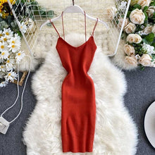 Load image into Gallery viewer, YuooMuoo 2020 Women Summer Knit Dress Halter Backless Sexy Mini Bodycon Dress Sundress Elastic Knitwear Dress Europe Fashion