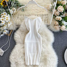 Load image into Gallery viewer, YuooMuoo 2020 Women Summer Knit Dress Halter Backless Sexy Mini Bodycon Dress Sundress Elastic Knitwear Dress Europe Fashion
