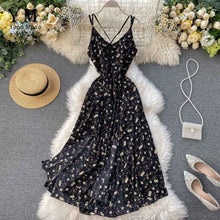 Load image into Gallery viewer, YuooMuoo Women Backless Flower Print Maxi Dress Bohemian Summer Sleeveless Long Beach Dress High Waist Chiffon Dress robe femme