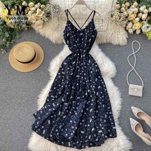 Load image into Gallery viewer, YuooMuoo Women Backless Flower Print Maxi Dress Bohemian Summer Sleeveless Long Beach Dress High Waist Chiffon Dress robe femme